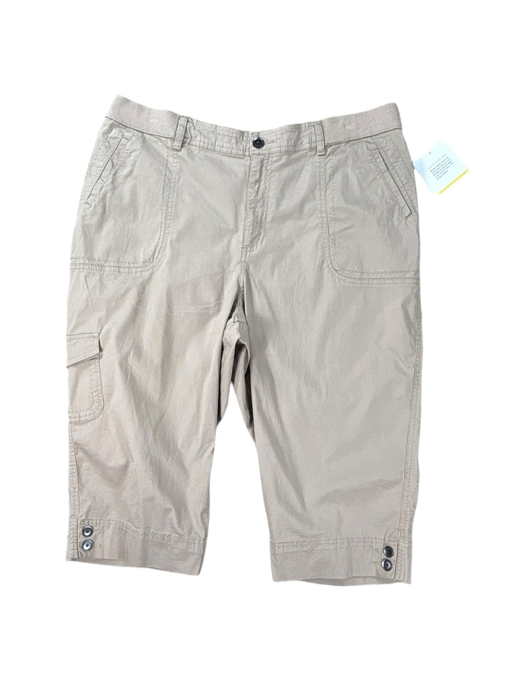 NWT Croft & Barrow beige cargo pocket capri size 18W